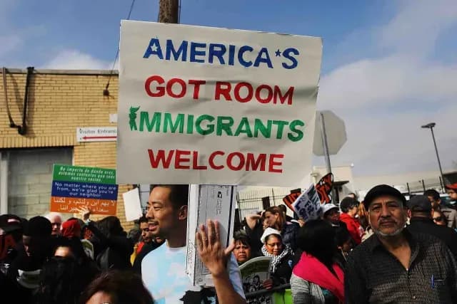Protesta afuera de un Centro de Detención de ICE en Nueva Jersey en 2017