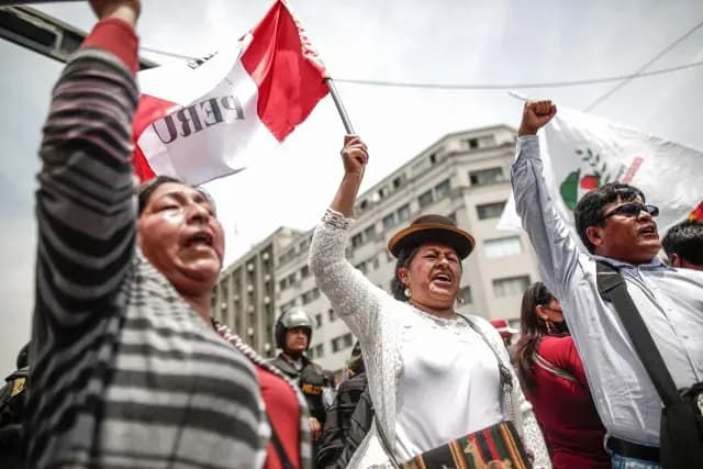 Manifestaciones de apoyo para Pedro Castillo en Perú