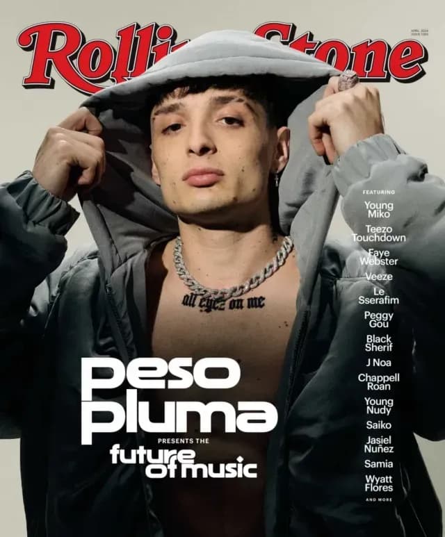 Peso Pluma en la portada de Rolling Stone
