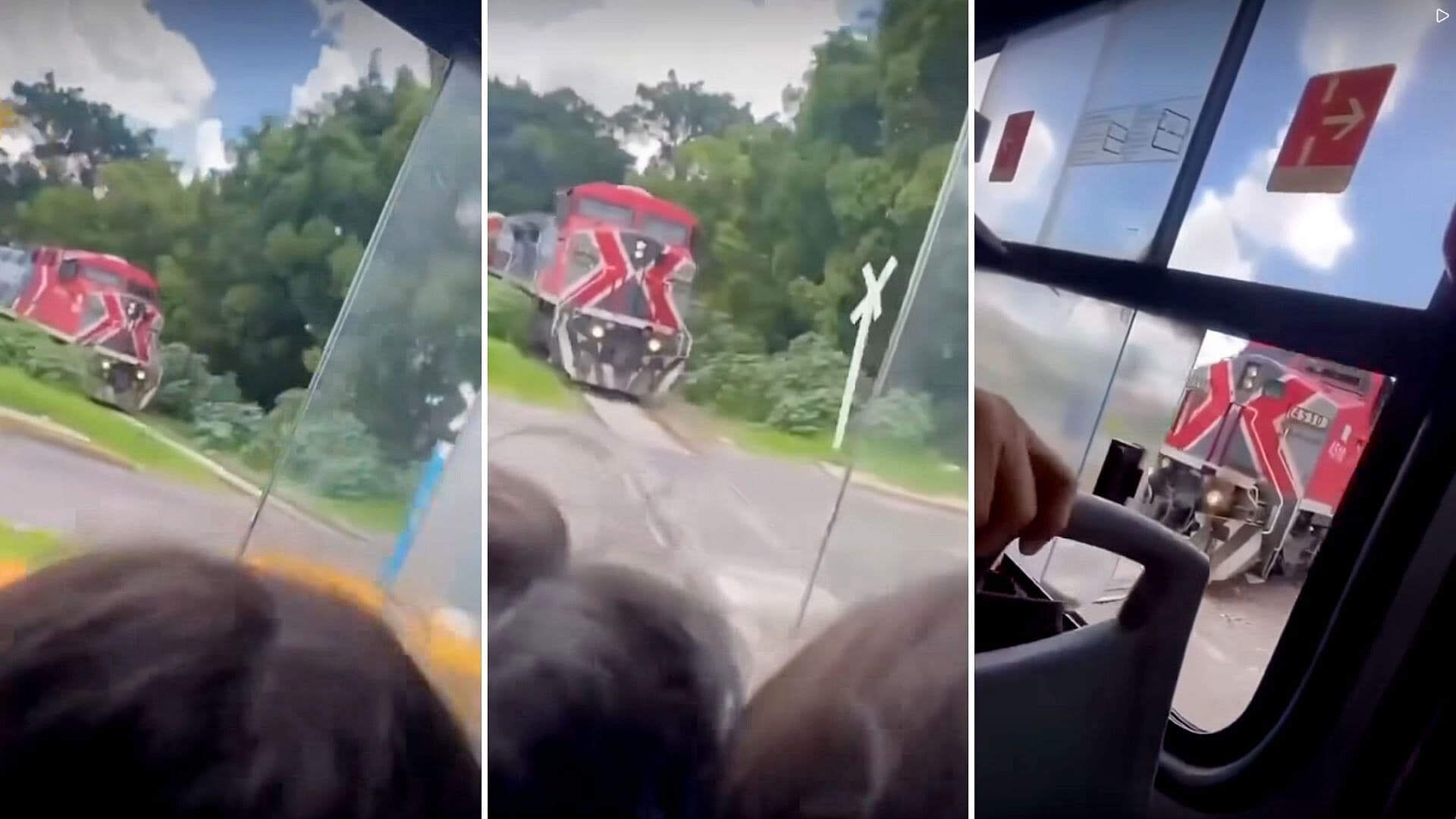 VIDEO: Camión Libra al Tren por Segundos tras Intentar Ganarle el Paso en Tepic, Nayarit
