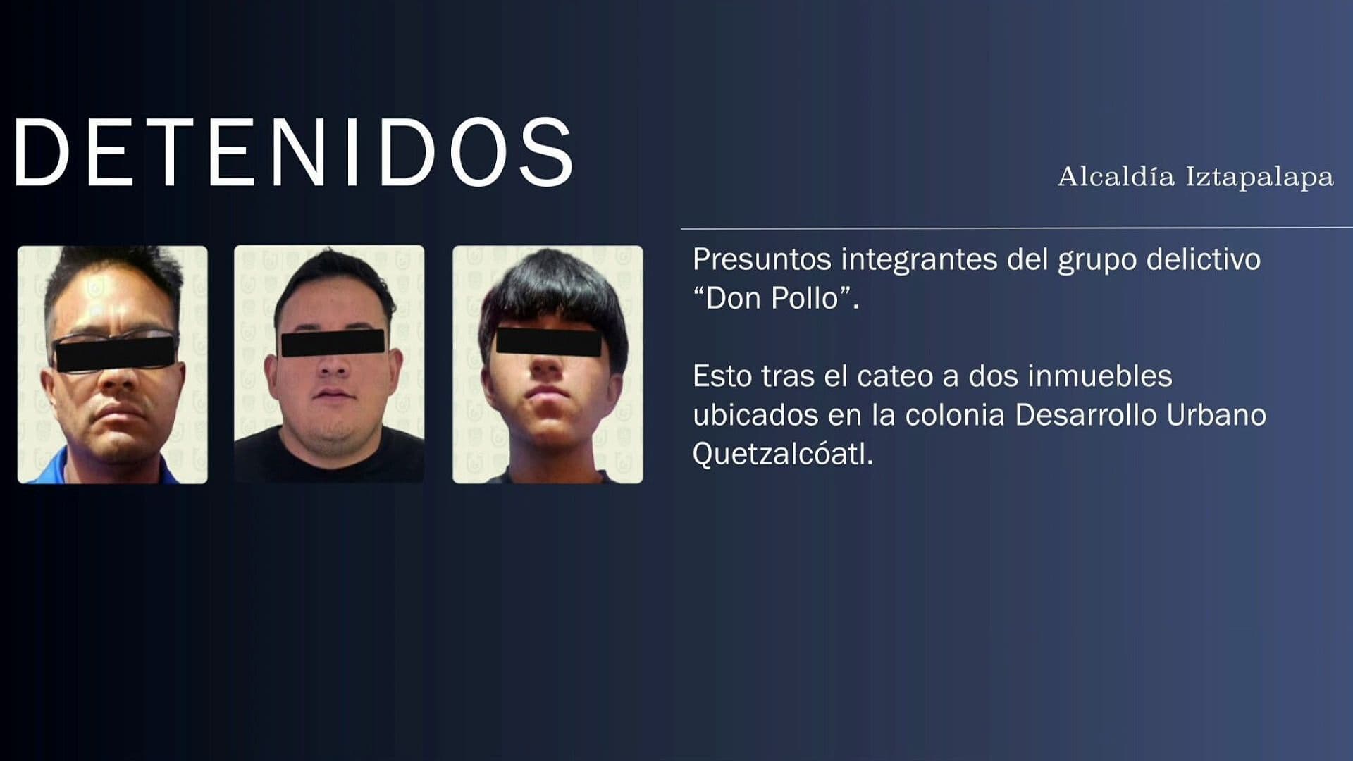 Caen Tres Presuntos Integrantes de "Don Pollo" en Iztapalapa; Aseguran Armas y Drogas