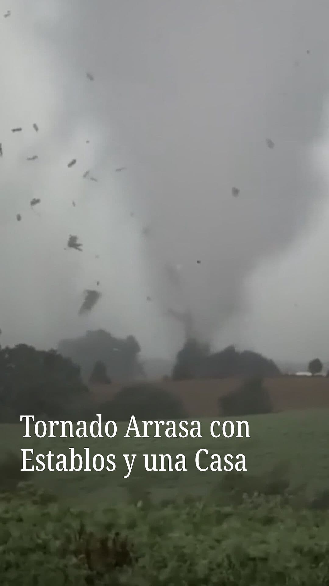 Tornado Arrasa con Establos y una Casa