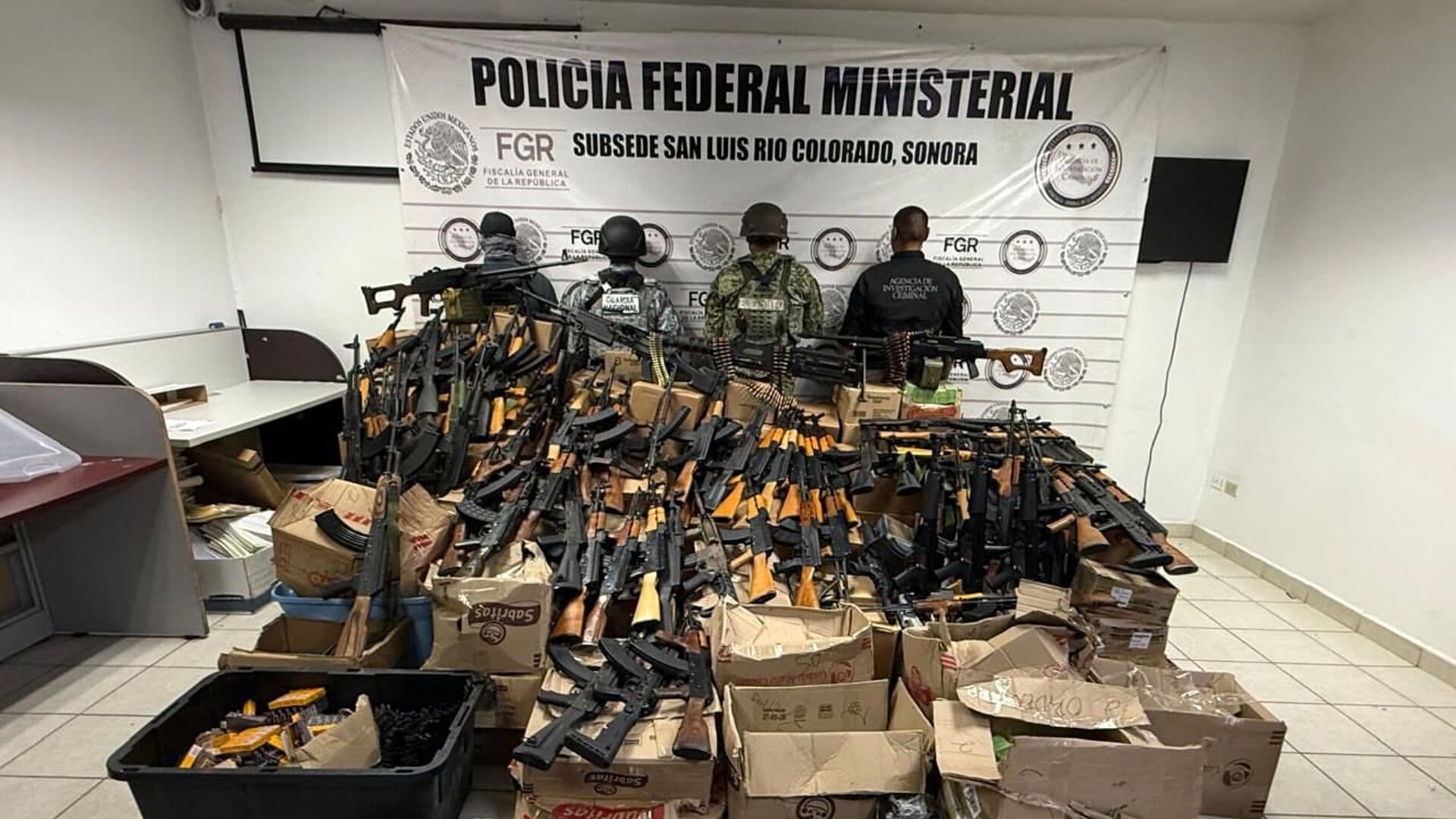 Histórico Decomiso: Incautan Fuerte Arsenal al Cártel del Pacífico en San Luis Río Colorado