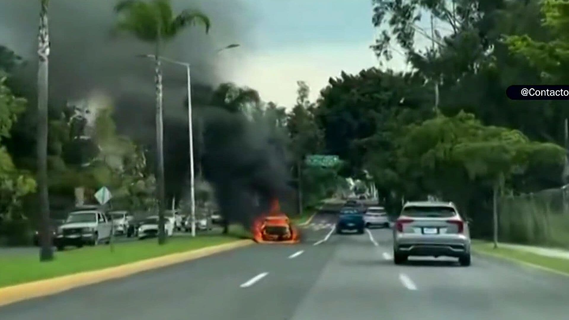Falla Mecánica Desata Incendio y Calcina Automóvil en Zapopan, Jalisco