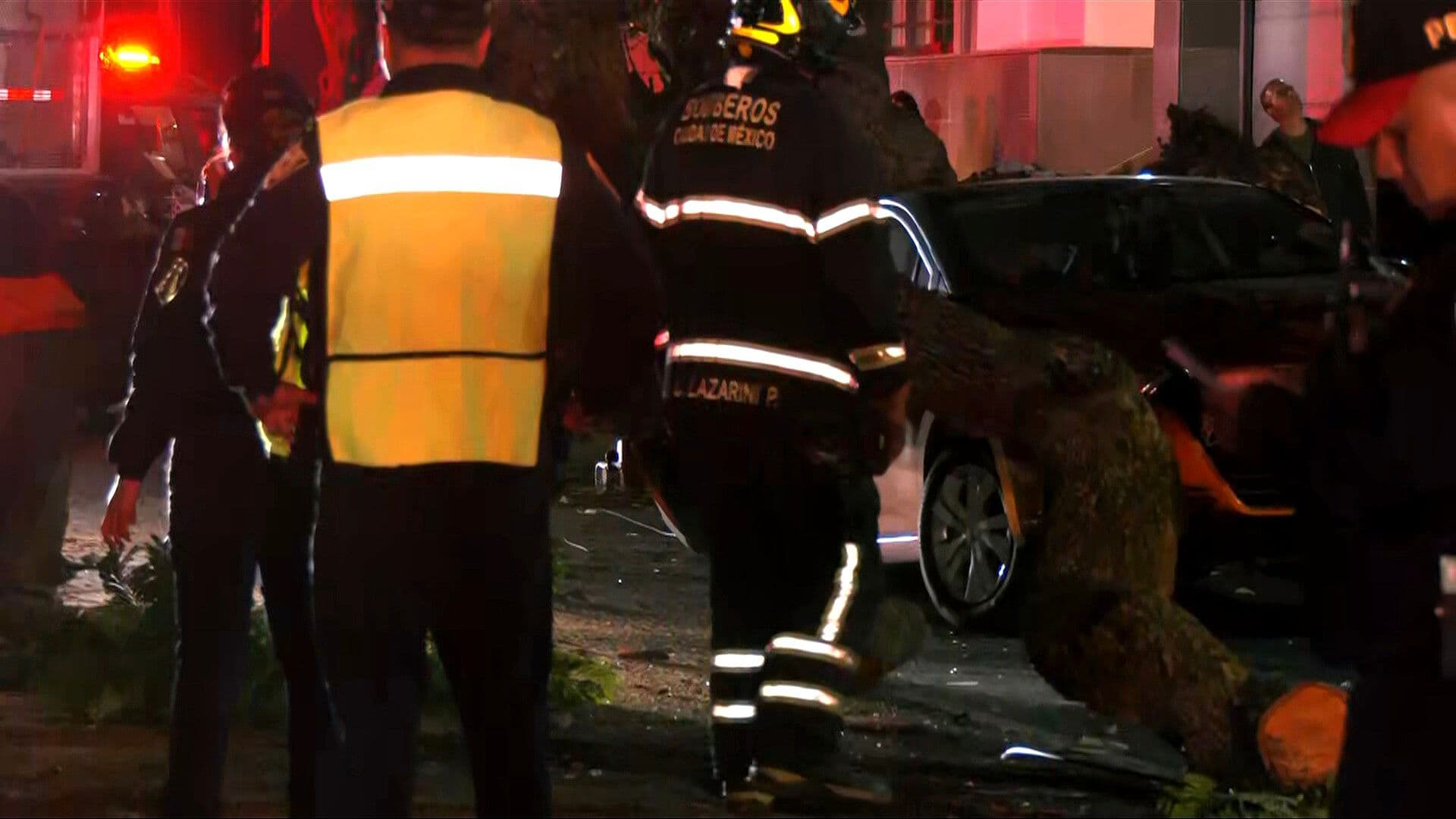 Árbol de Gran Tamaño Cae en la Del Valle; Daña Dos Autos y Derriba Postes