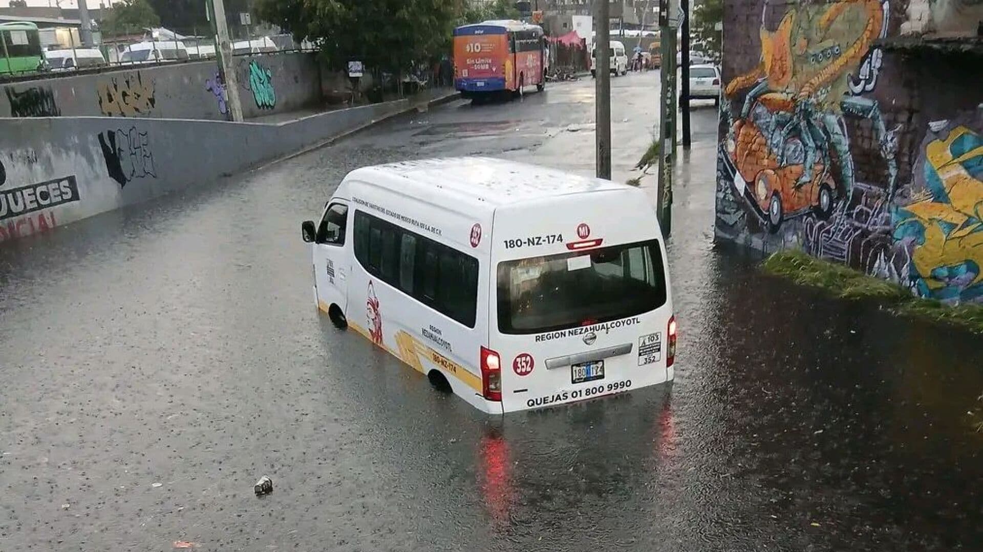 Lluvias de Esta Tarde Dejan Encharcamientos en CETRAM Pantitlán