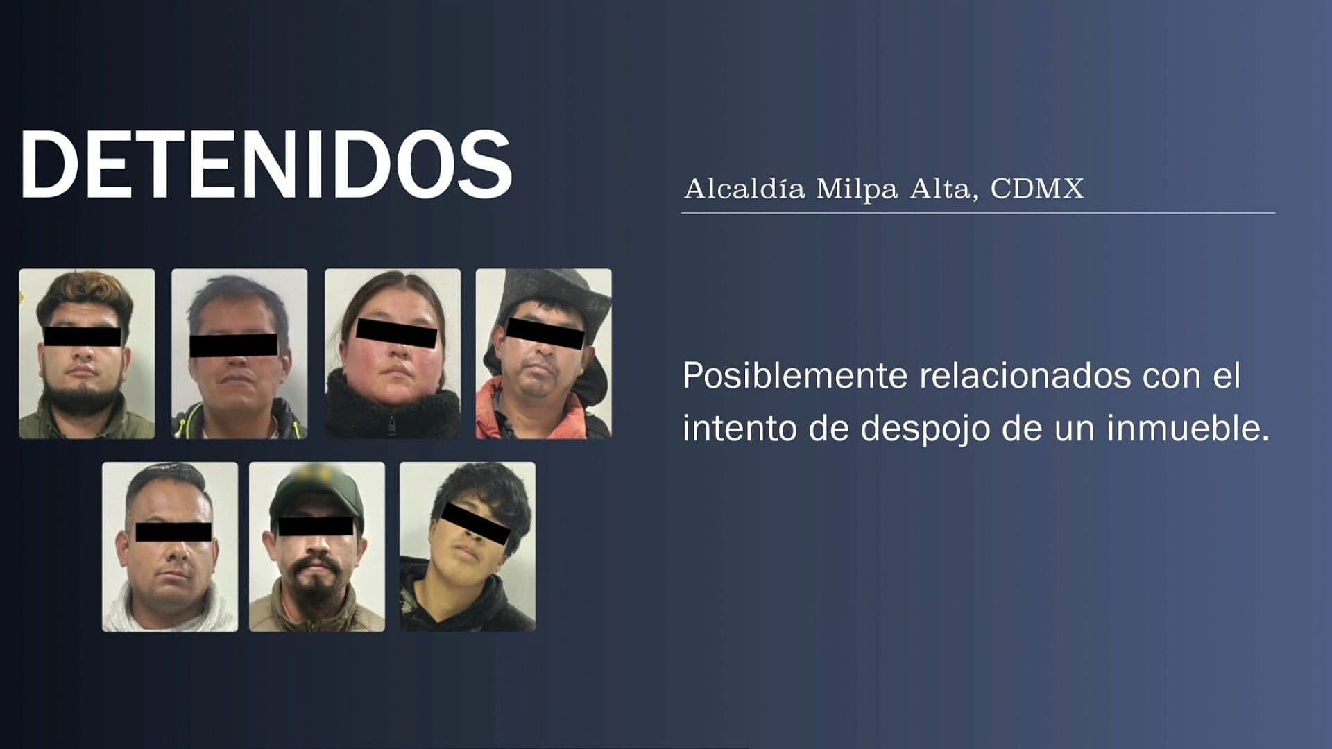 Detienen a Ocho Personas por Presunto Despojo de una Vivienda en Milpa Alta