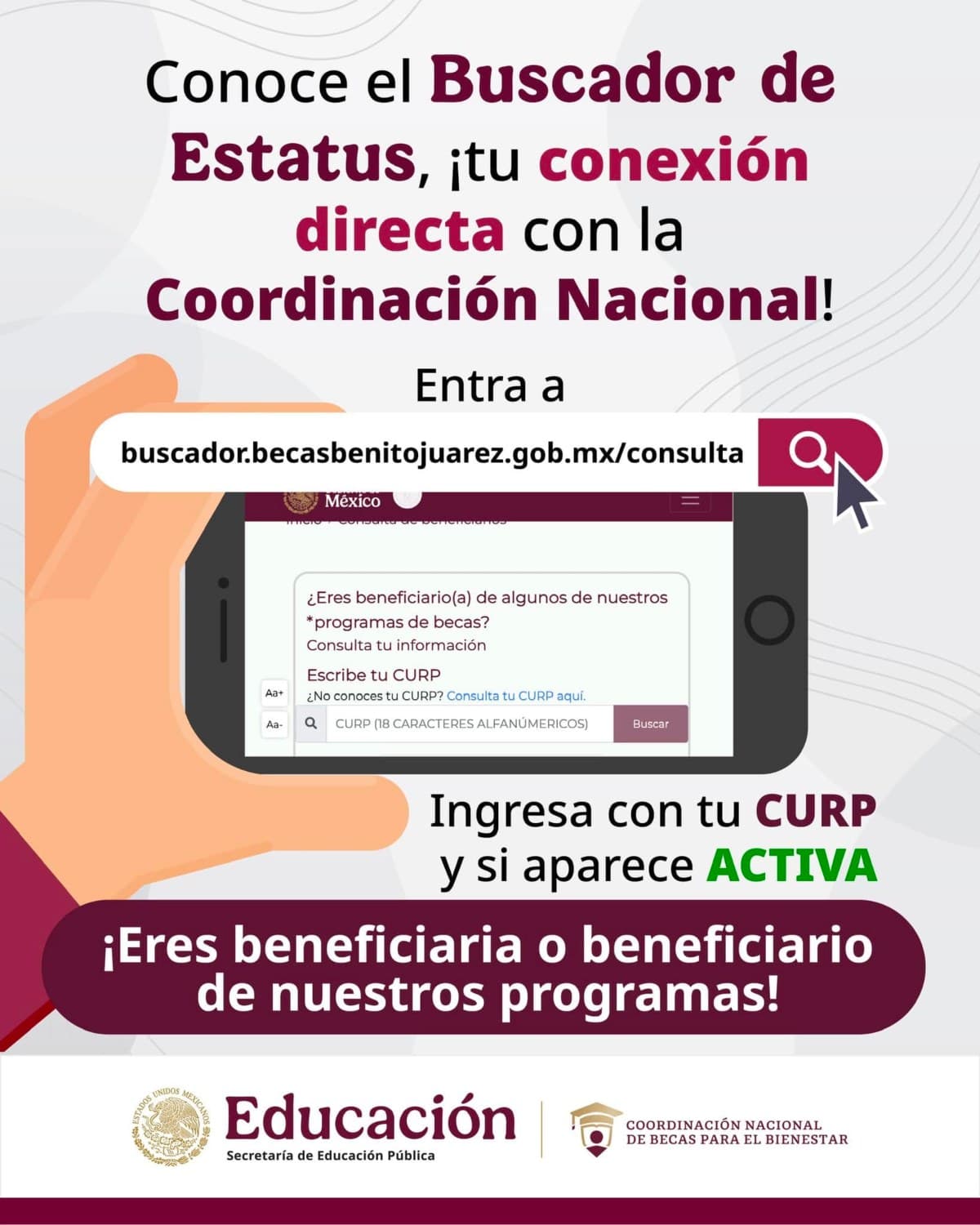 Buscador de Becas para el Bienestar. Beca Benito Juárez.