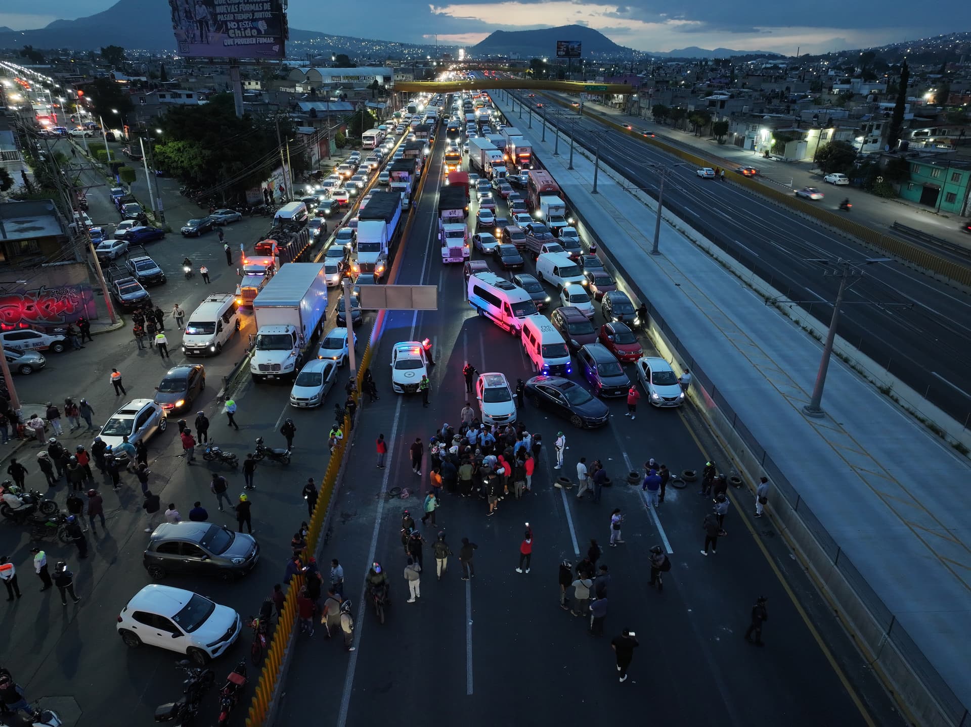 Bloqueo en la México-Puebla hoy