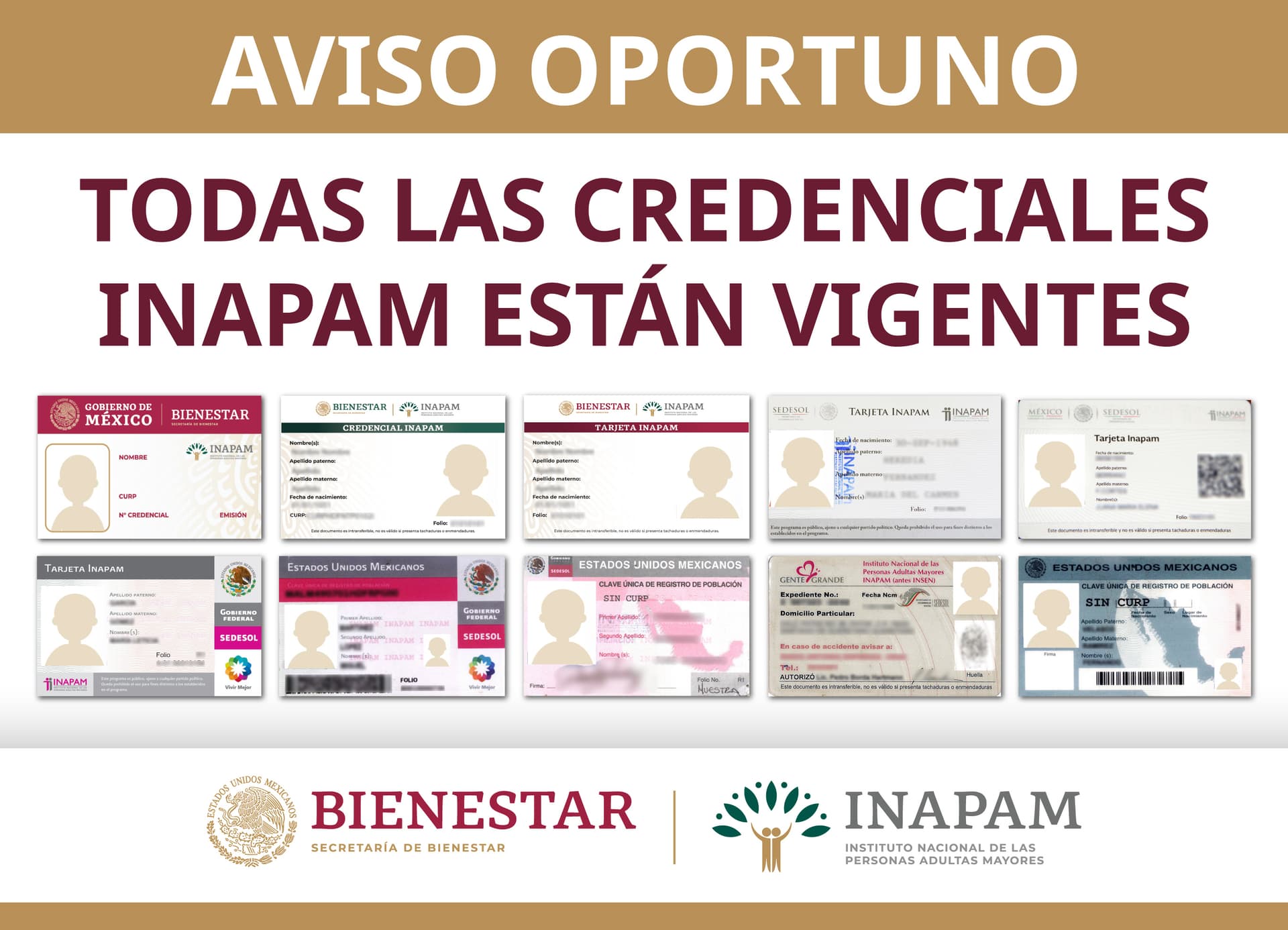 credenciales de INAPAM vigentes