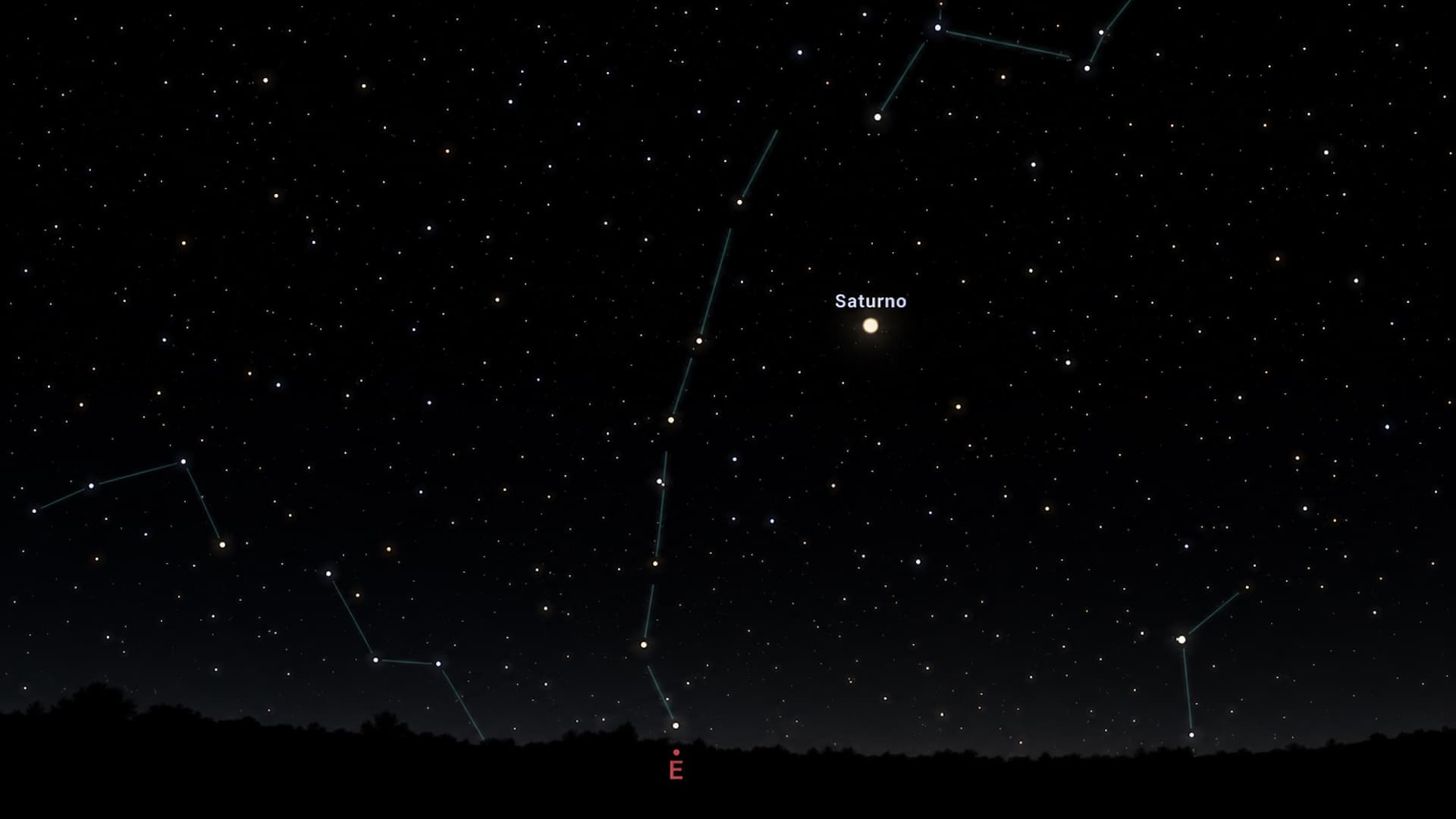 Saturno poco después del anochecer en el este desde la Ciudad de México