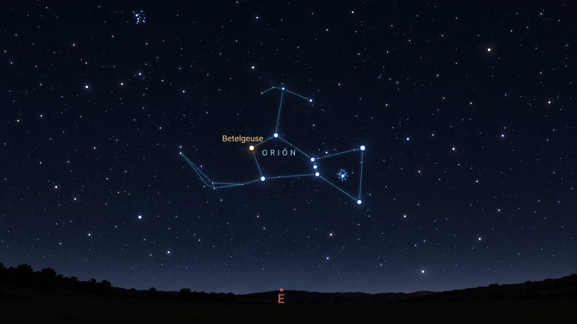 Constelación de Orión la noche del 21 de octubre