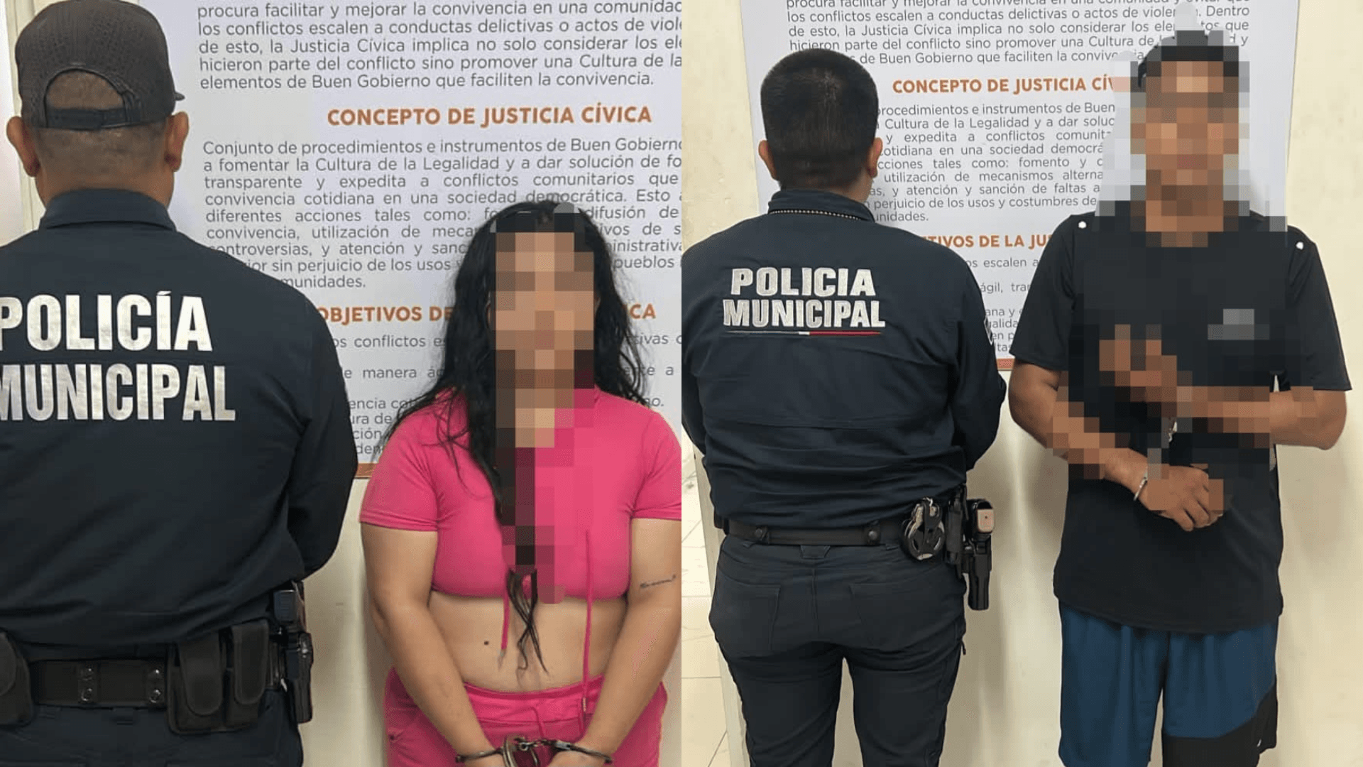Pareja Detenida en Posesión de Droga y Agredir a Oficiales en Hermosillo, Sonora
