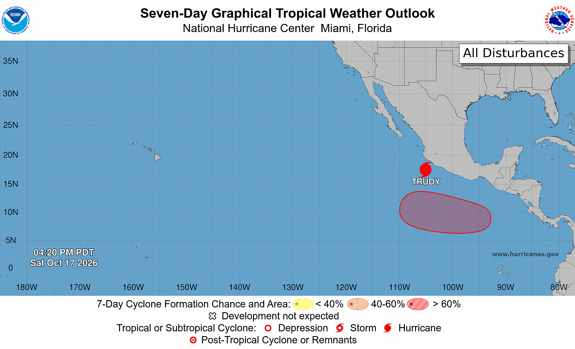 Posible ciclón tropical Vance en el Pacífico mexicano
