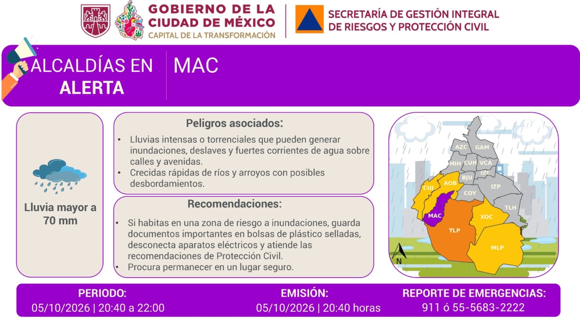 Alerta Púrpura en CDMX
