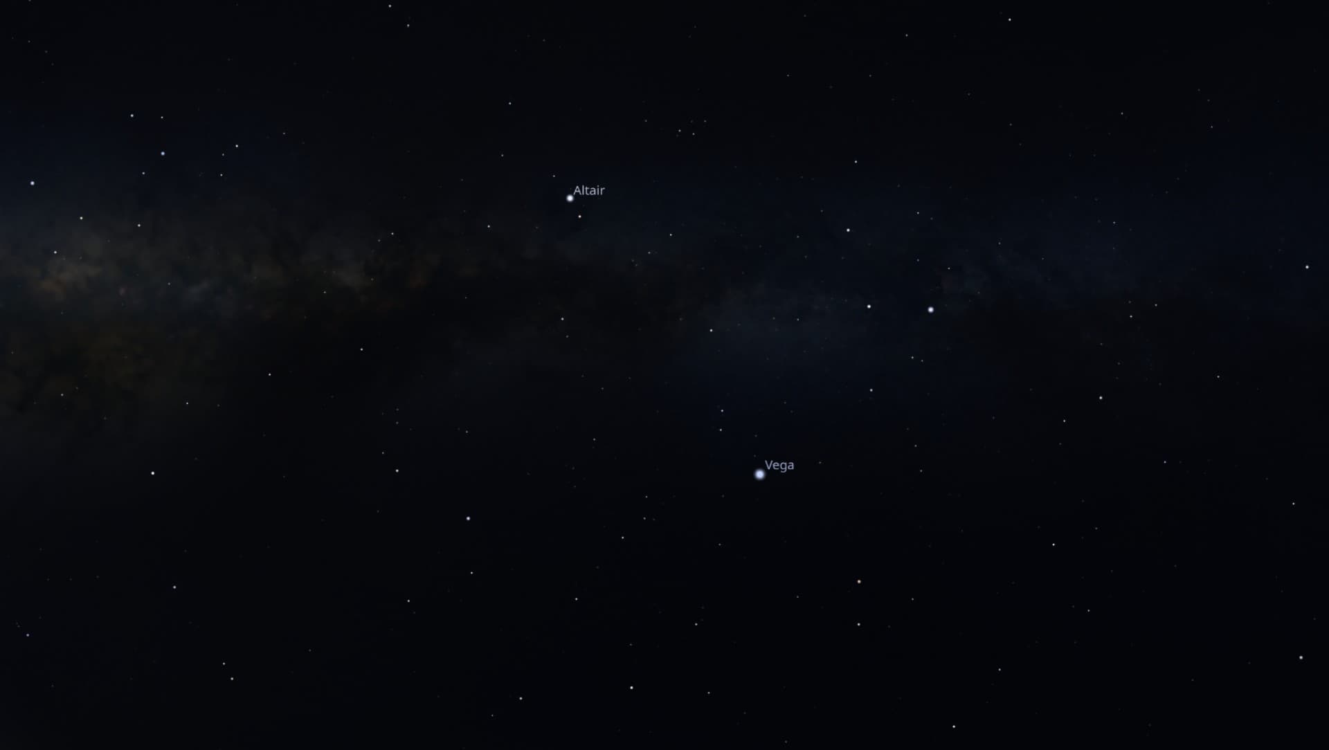 Altair y Vega en el cielo cerca del cenit