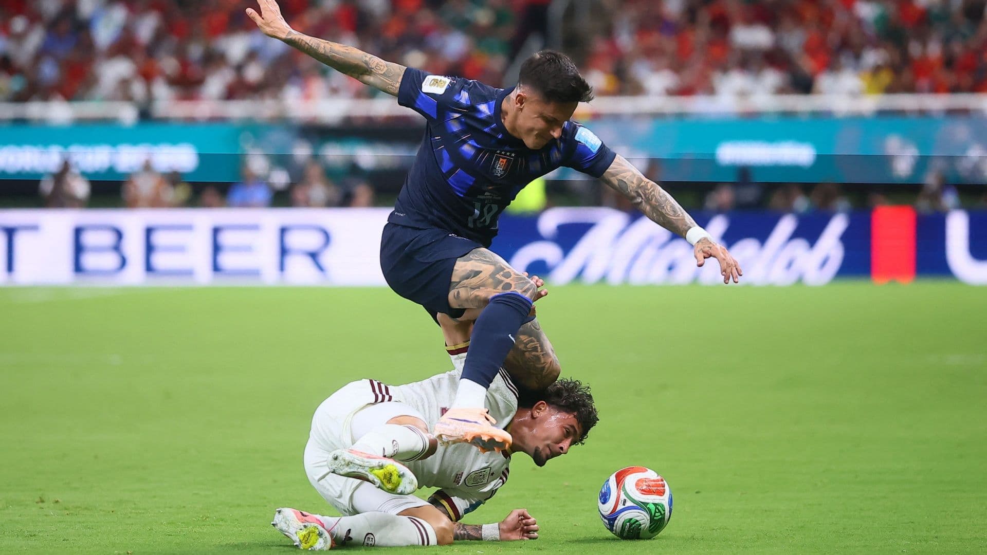 El americanista Brian Rodríguez jugó con Uruguay en el Mundial 2026, donde no le fue tan bien.