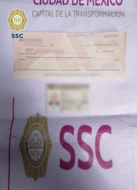 Cheque presuntamente falso