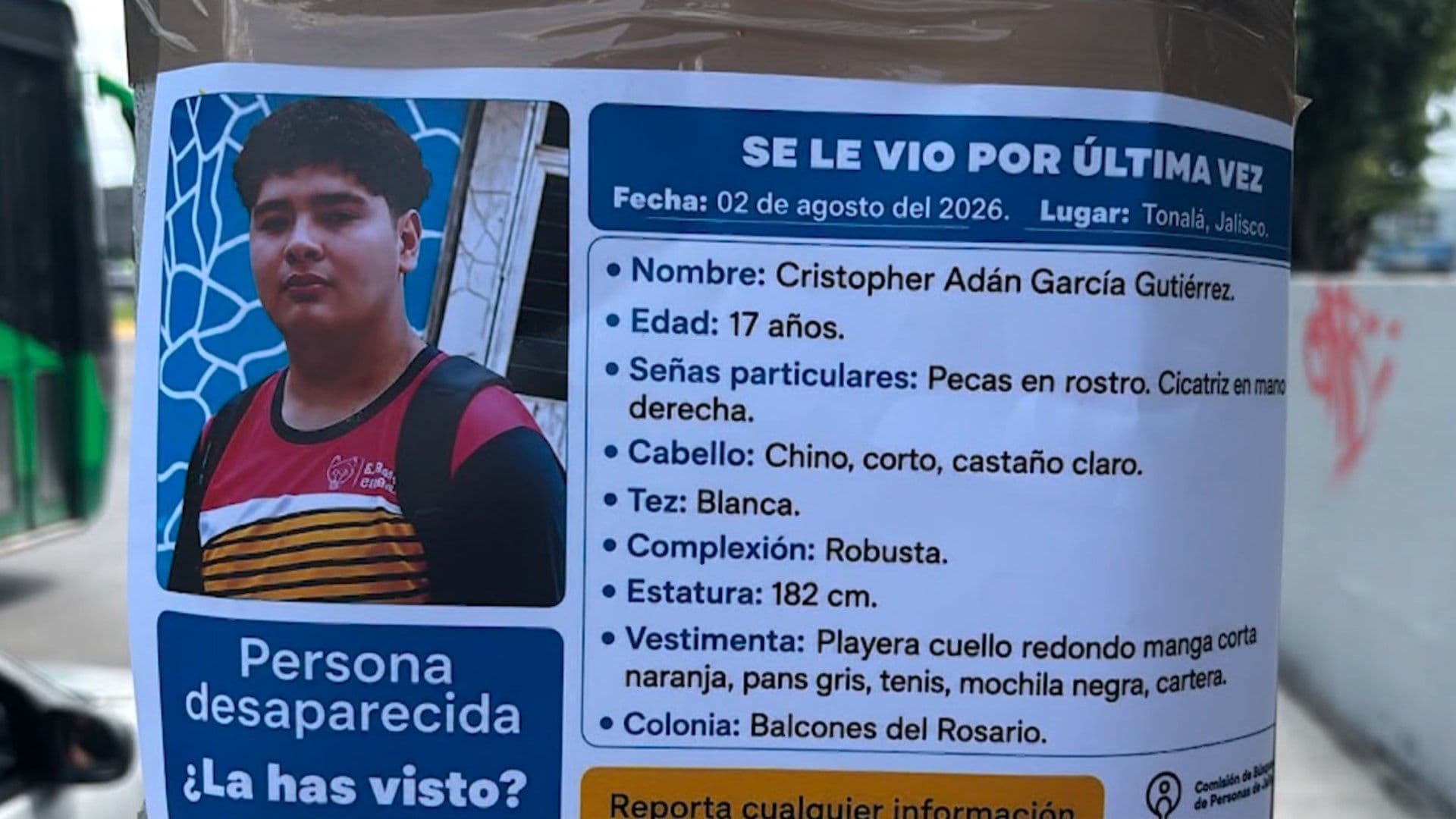 Buscan a Cristopher Adán, Menor Desaparecido en Tonalá Tras ir a un Supuesto Trabajo