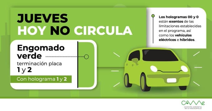 Así Aplica el Hoy No Circula los jueves
