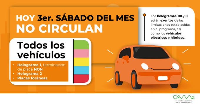 Hoy No Circula Tercer Sábado