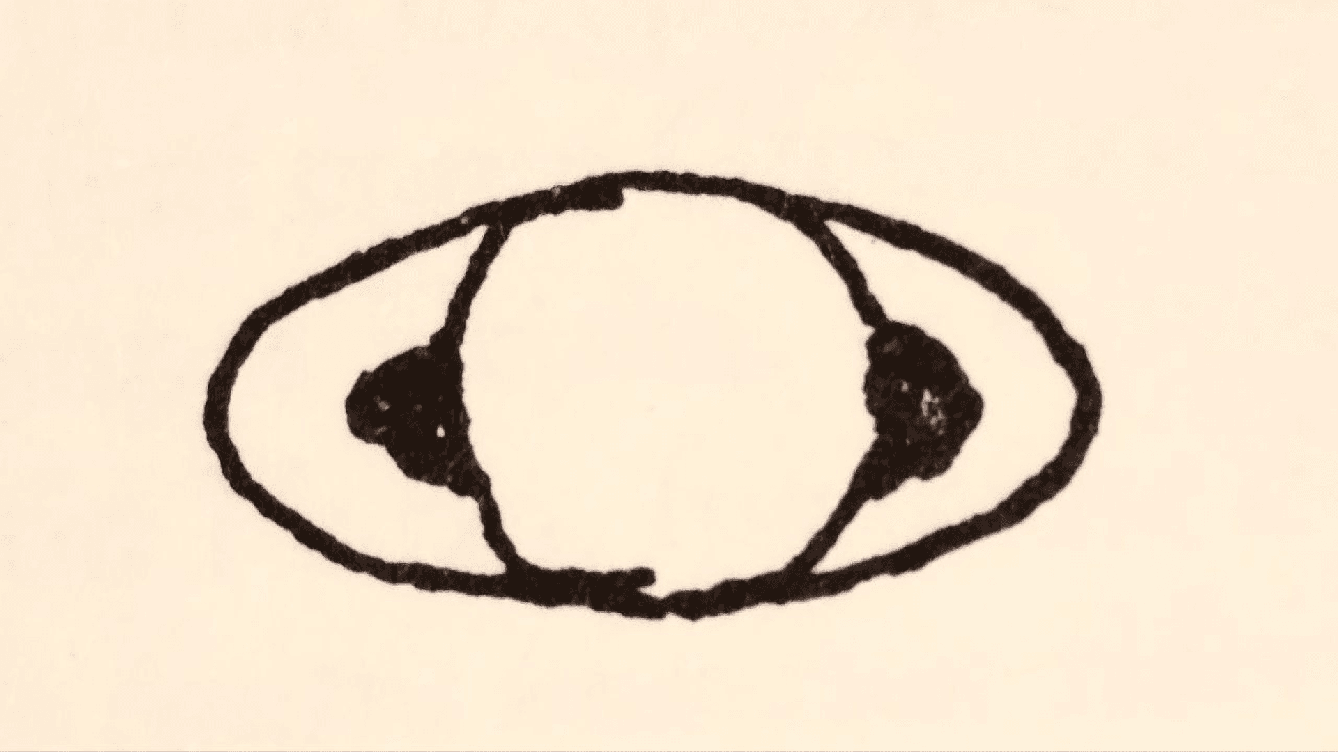 Saturno dibujado por Galileo en 1616