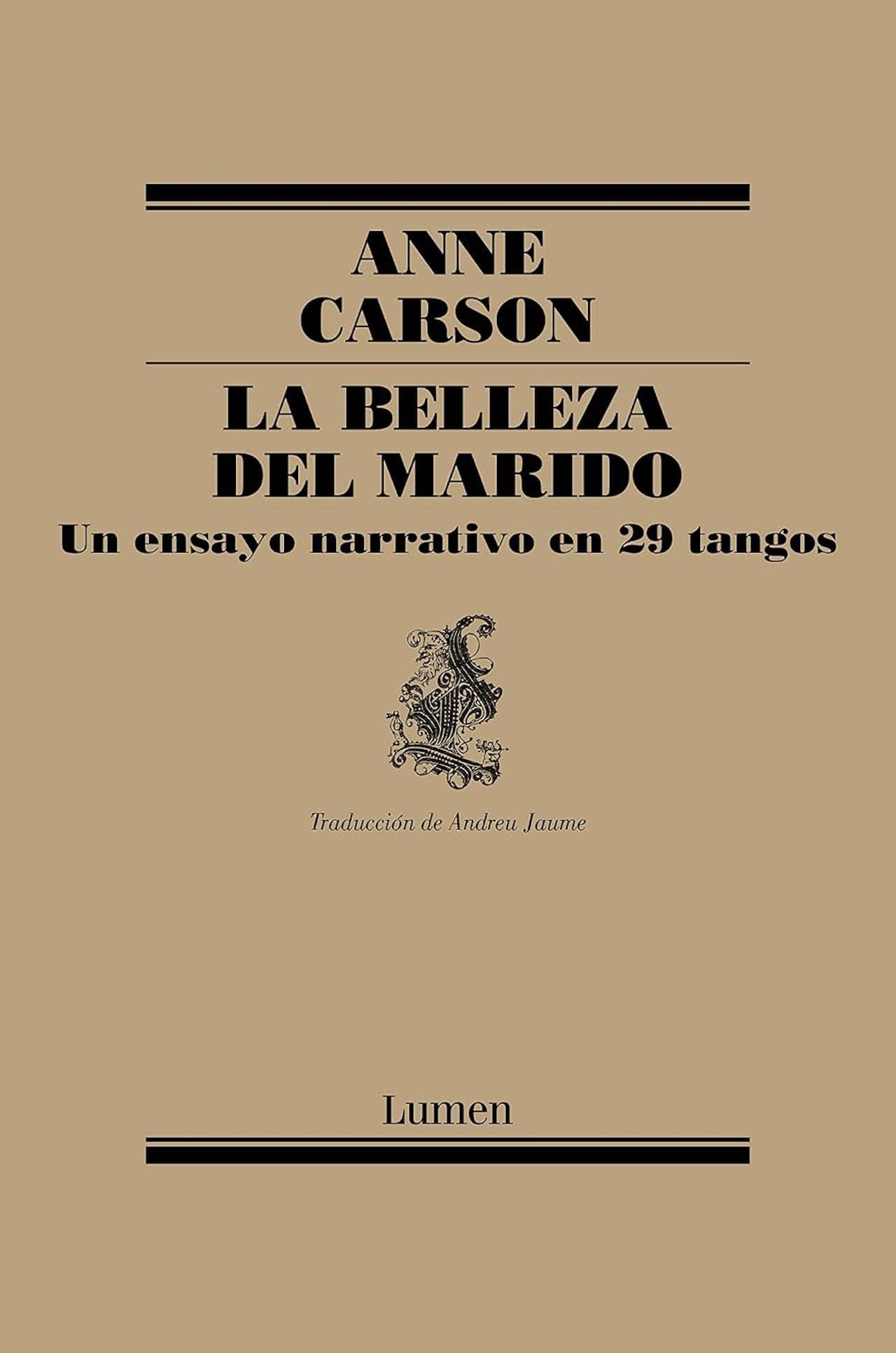 Portada de La belleza del marido de Anne Carson