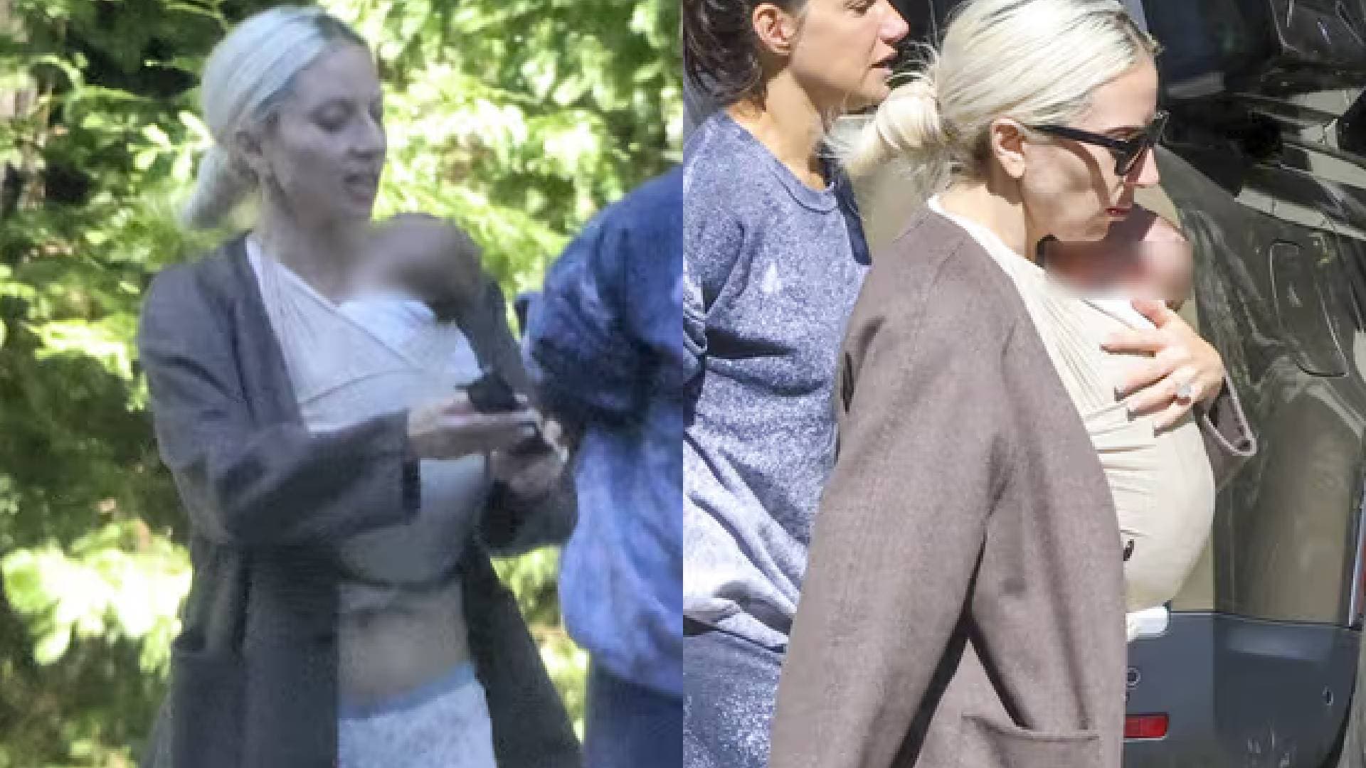 Lady Gaga es vista con bebé en brazos y su esposo Polensky