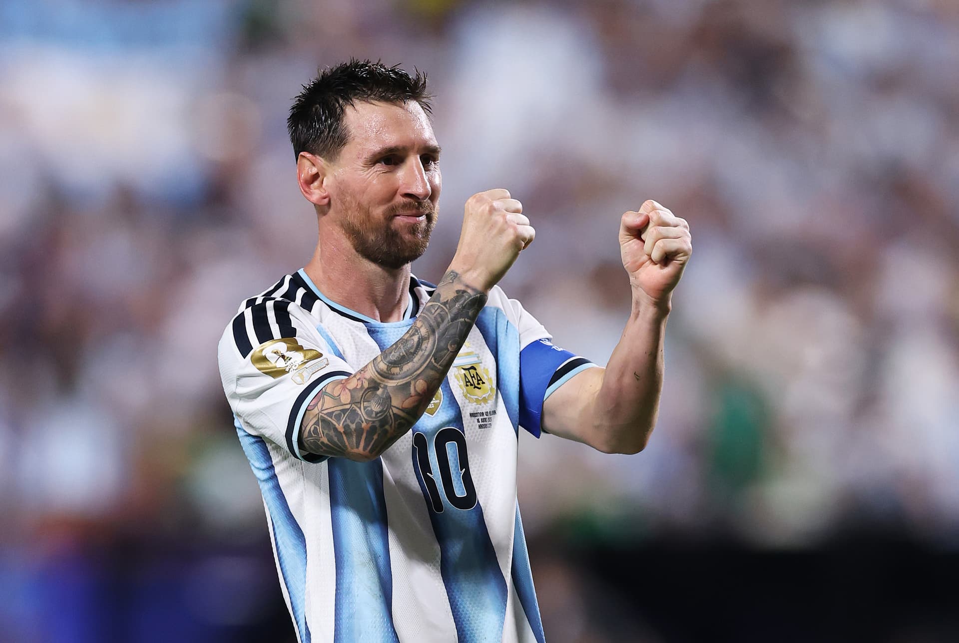 Lionel Messi durante un partido con la selección de Argentina en el Mundial 2026