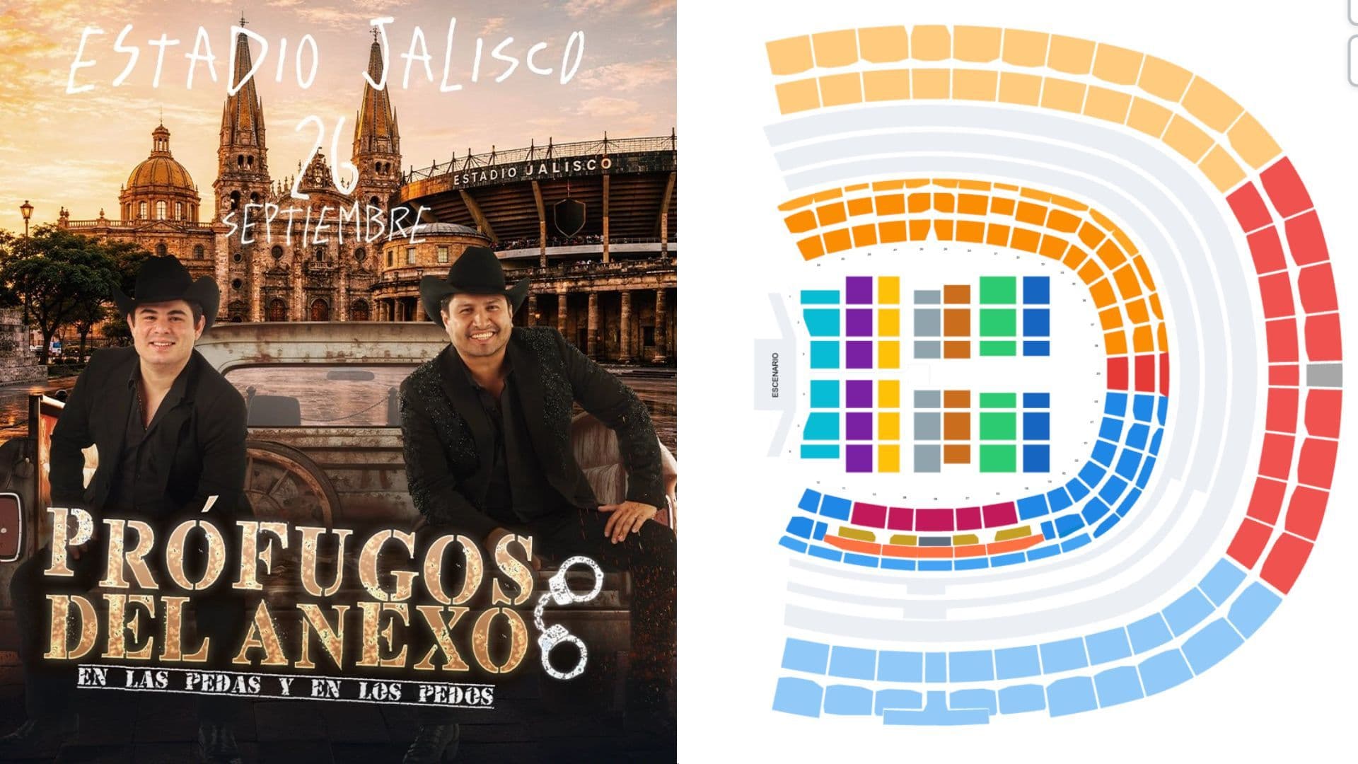 Checa el Mapa del Estadio Jalisco para Boletos del Concierto de Prófugos del Anexo en Guadalajara 2026