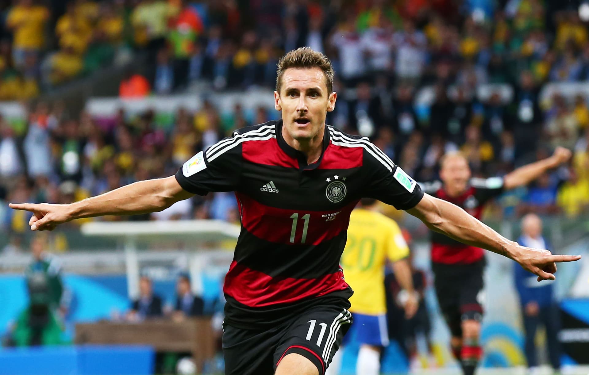 Miroslav Klose durante un partido con la selección de Alemania en el Mundial 2014