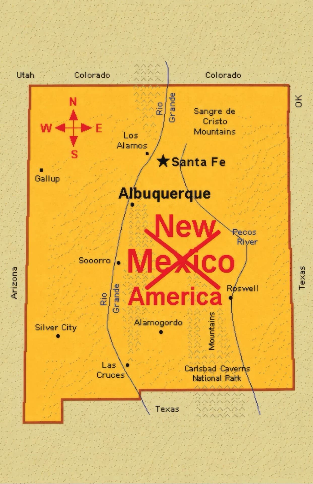 Mapa publicado por Donald Trump sobre Nuevo México