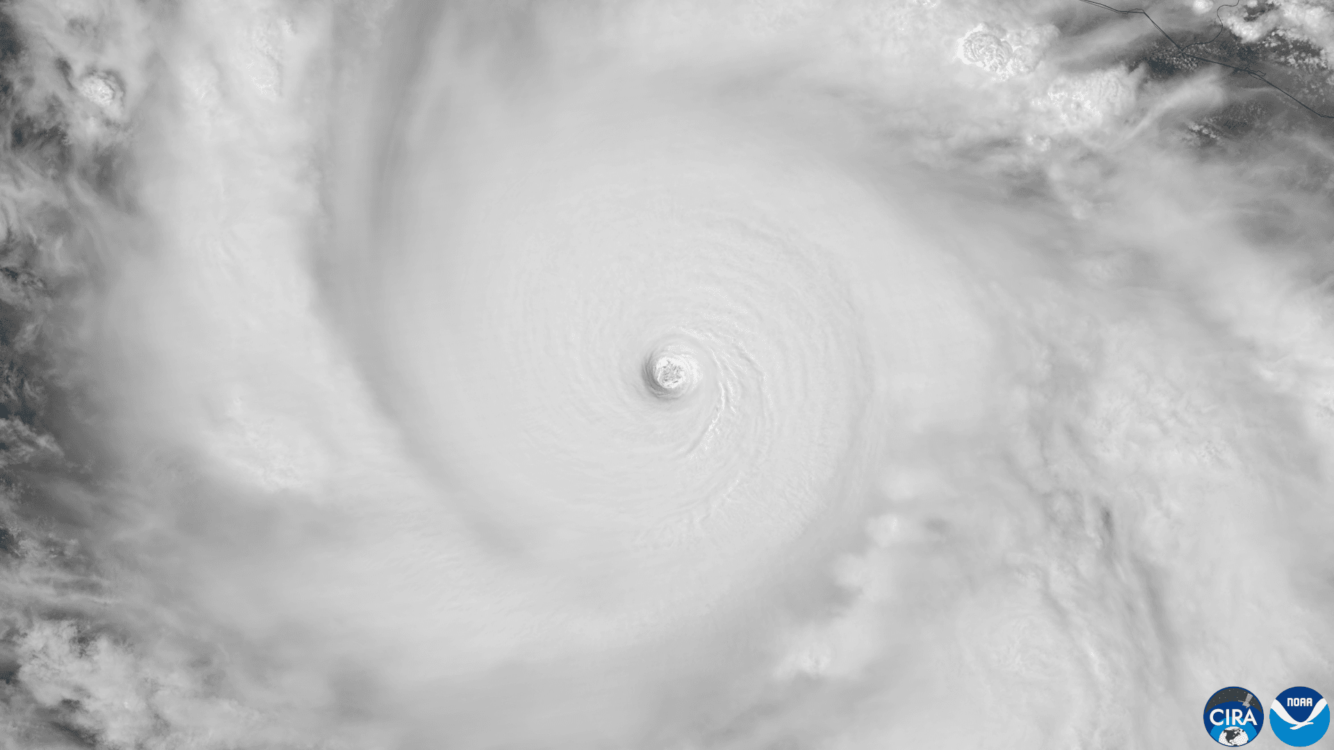 Ojo del huracán Polo visto desde el espacio. Foto: CIRA NOAA