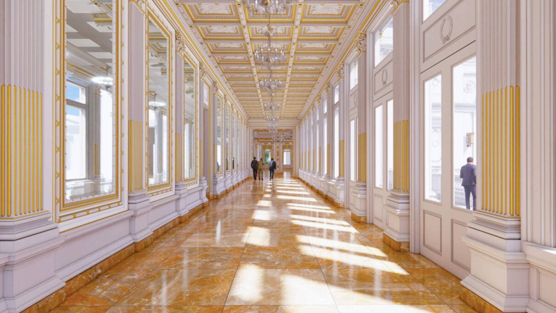 Así se vería el salón de baile de la Casa Blanca, según mostró el presidente Donald Trump
