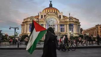 Manifestantes en CDMX Muestran su Apoyo a Palestina