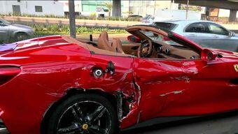 Foto: Ferrari Choca Contra Camión de Transporte Público en el Periférico Sur, CDMX