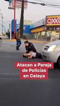 Foto: Atacan a Pareja de Policías en Celaya