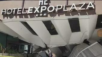Se Derrumba Ingreso de Hotel Expo Plaza en Guadalajara, Jalisco