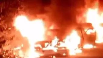 Foto: Enfrentamiento entre Transportistas en Chiapas: Cinco Vehículos Incendiados y Dos Heridos