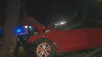 Foto: Auto se Impacta contra Árbol en Av. Aquiles Serdán