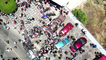 Así se Ve Desde el Aire el Intento de Linchamiento por el Asesinato de la Niña Camila, en Taxco