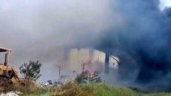 Foto: Incendio en Tiradero a Cielo Abierto, en Reforma, Chiapas