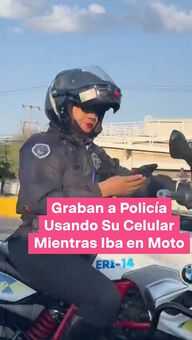 Graban a Policía Usando Su Celular Mientras Iba en Moto