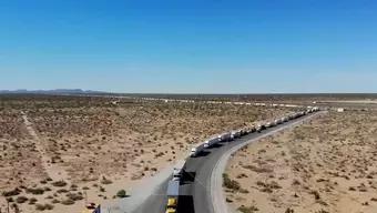 Foto: Camiones Hacen Filas Kilométricas para Cruzar de Ciudad Juárez a Texas